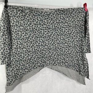 Adora textured boatneck oversized loose fit top animal print